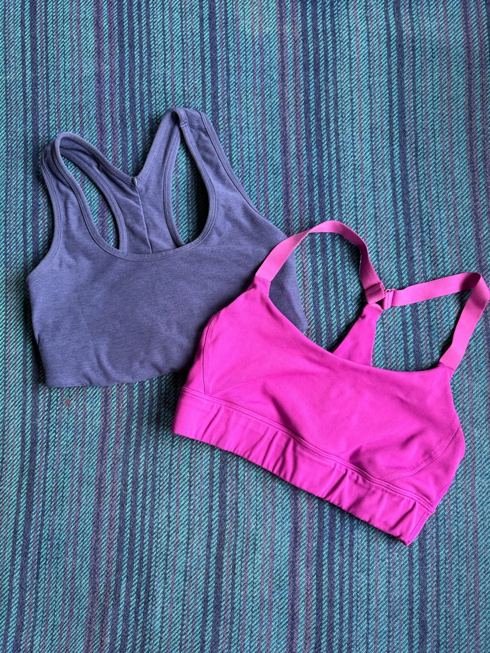Beyond Yoga Racerback Sports Bra Bundle Navy & Magenta